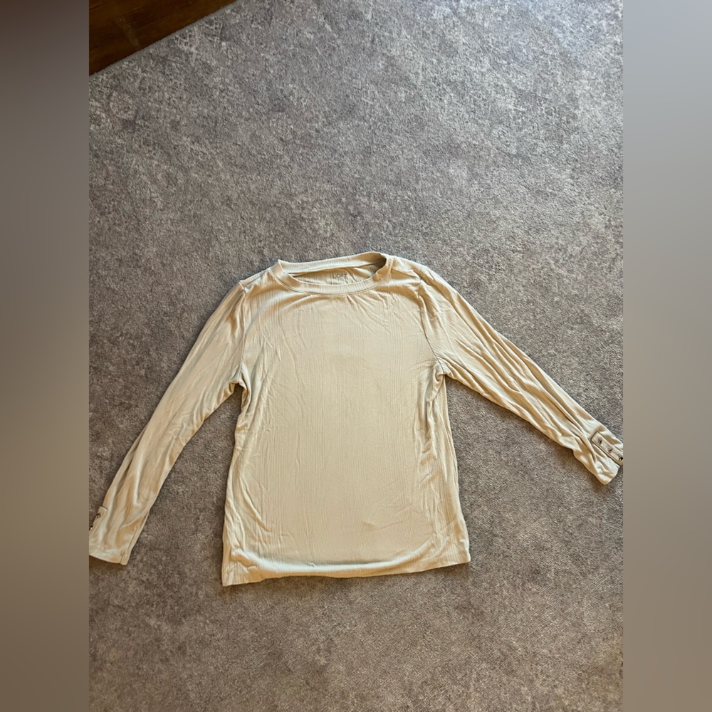 Women's Cream Long Sleeve Top